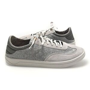 NEW OluKai Puliki Shoes Sneakers Men's 12 Grey Suede Casual Lace Up Drop In Heel